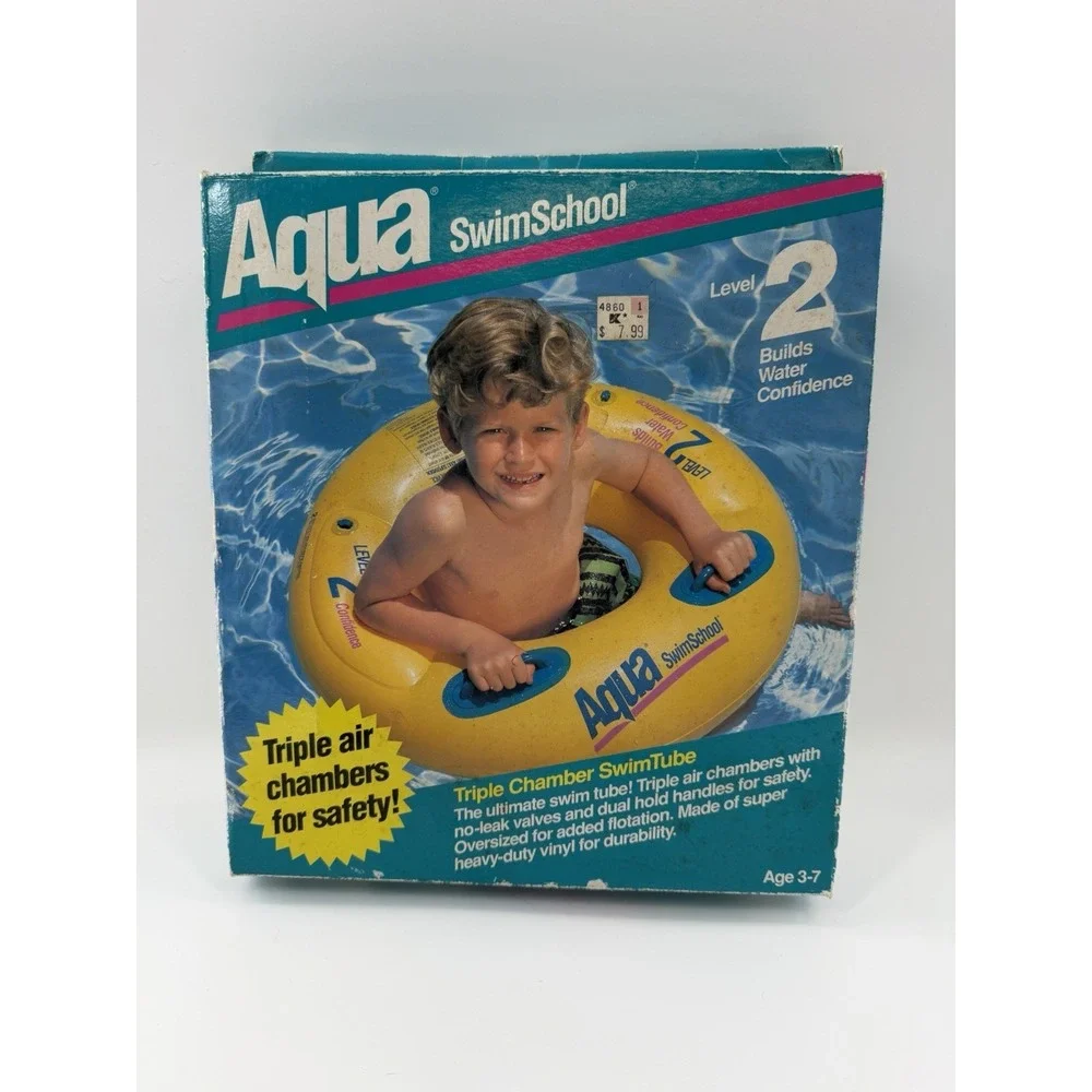 Aqua Original Swim School Level 2 Tube Pool Float 3-7 Builds Confidence 1993